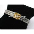 Bracelet vintage en or plaqué or Bracelet cable-wire avec cristaux